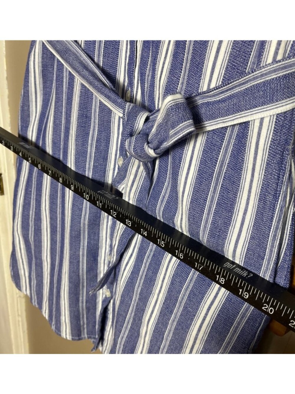 Harper Heritage Shirt Dress Blue Button Preppy Summer Casual Tunic Pockets Wom M - Picture 10 of 12